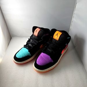 Air Jordan 1 Mid GS Candy Multicolor, Size 4.5Y